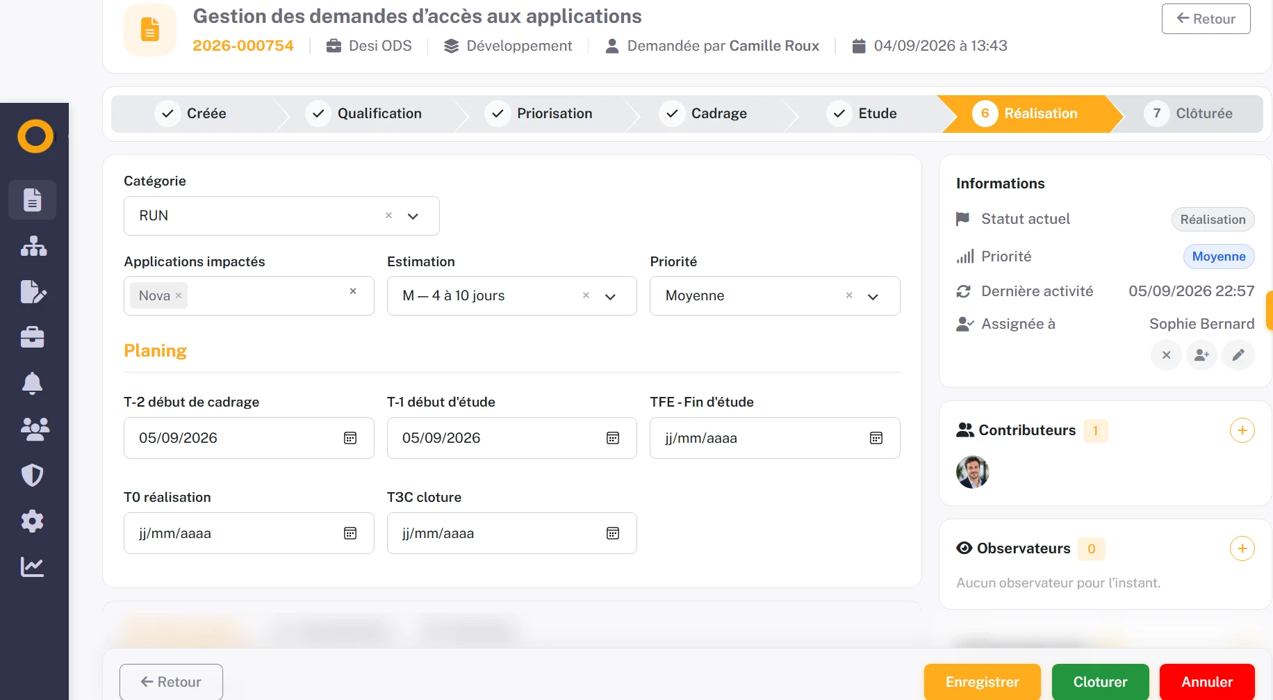 Traitement d'une demande Odeemy